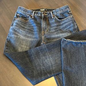 Old Navy Slim Dark Wash Blue Jeans Men 32 x 32 Cotton Light Factory Distressing
